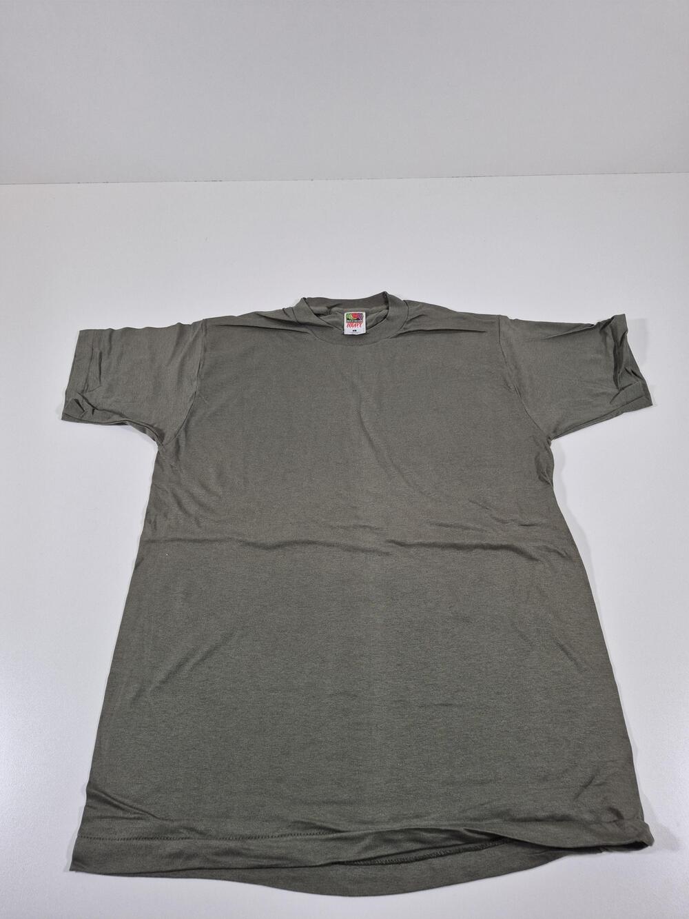 VTG Fruit Of The Loom Shirt Men's L Green Single Stitch Blank Cotton Tee USA 90s